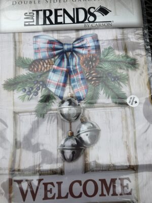 Welcome White Door Garden Flag